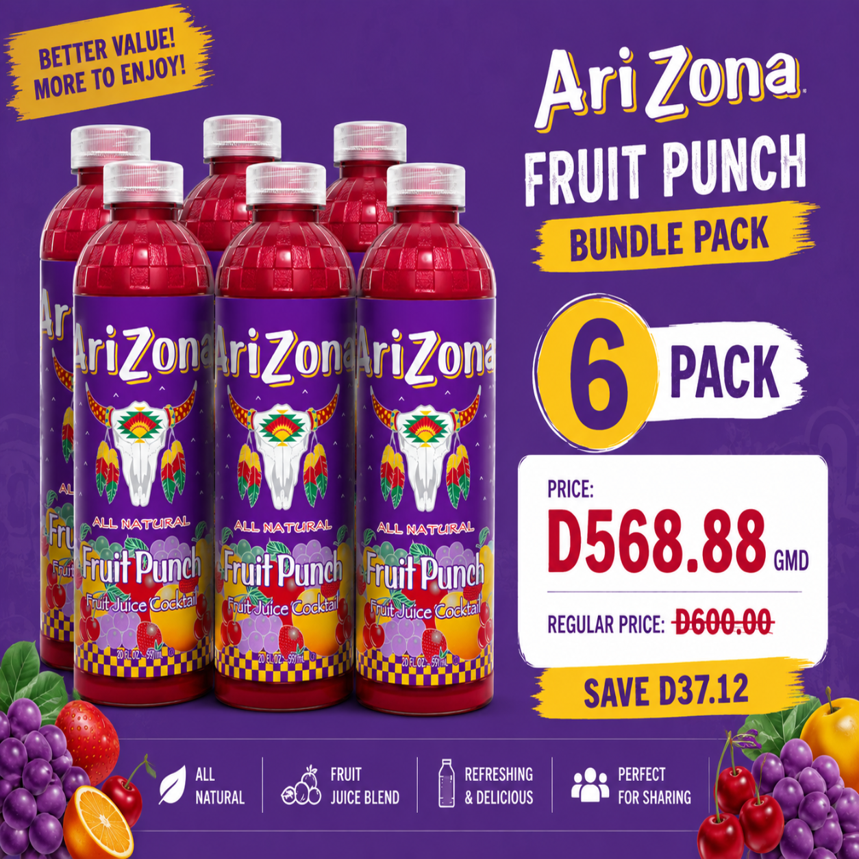 AriZona Fruit Punch Bundle Pack | 6 Pack