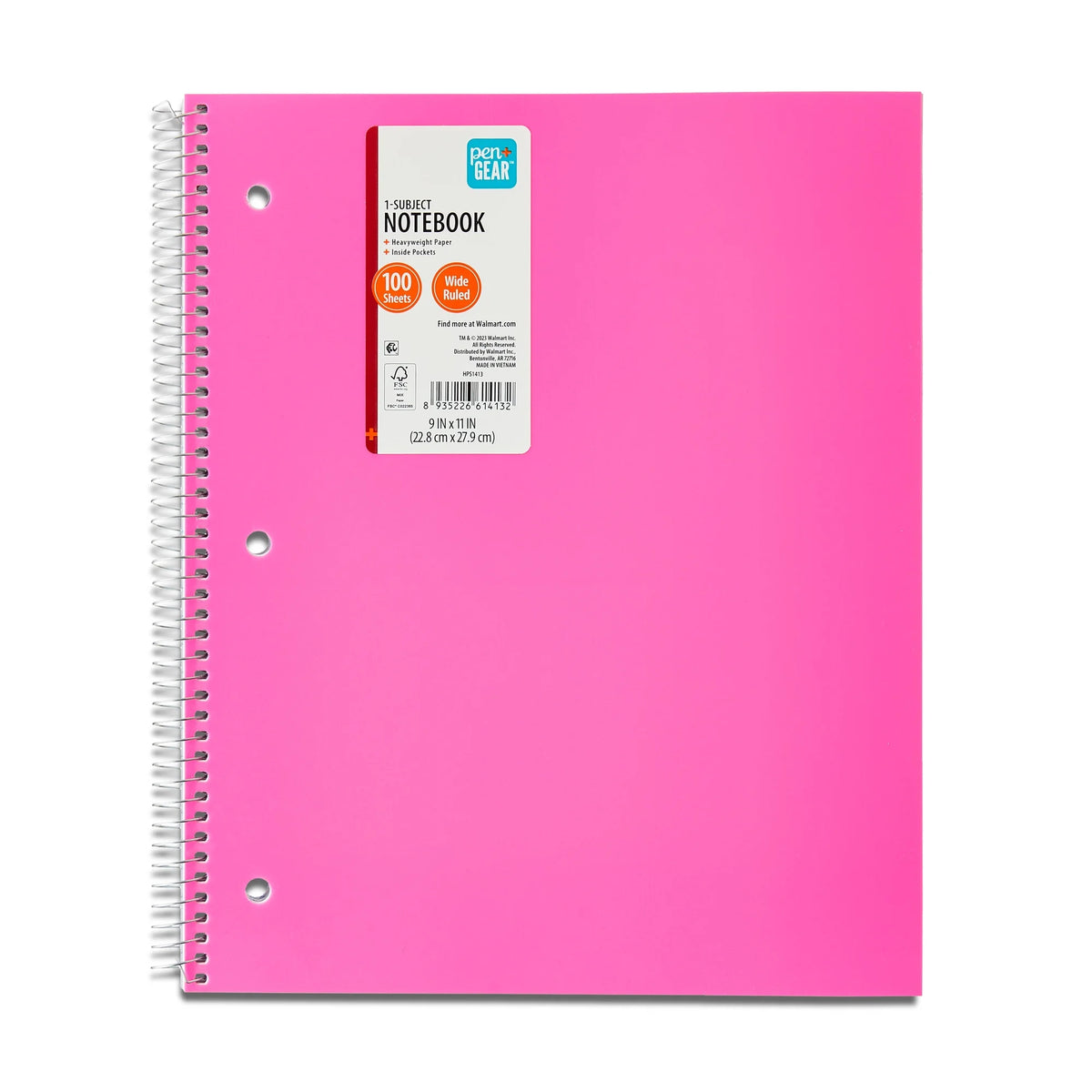 Wide Rule 1-Subject Notebook
