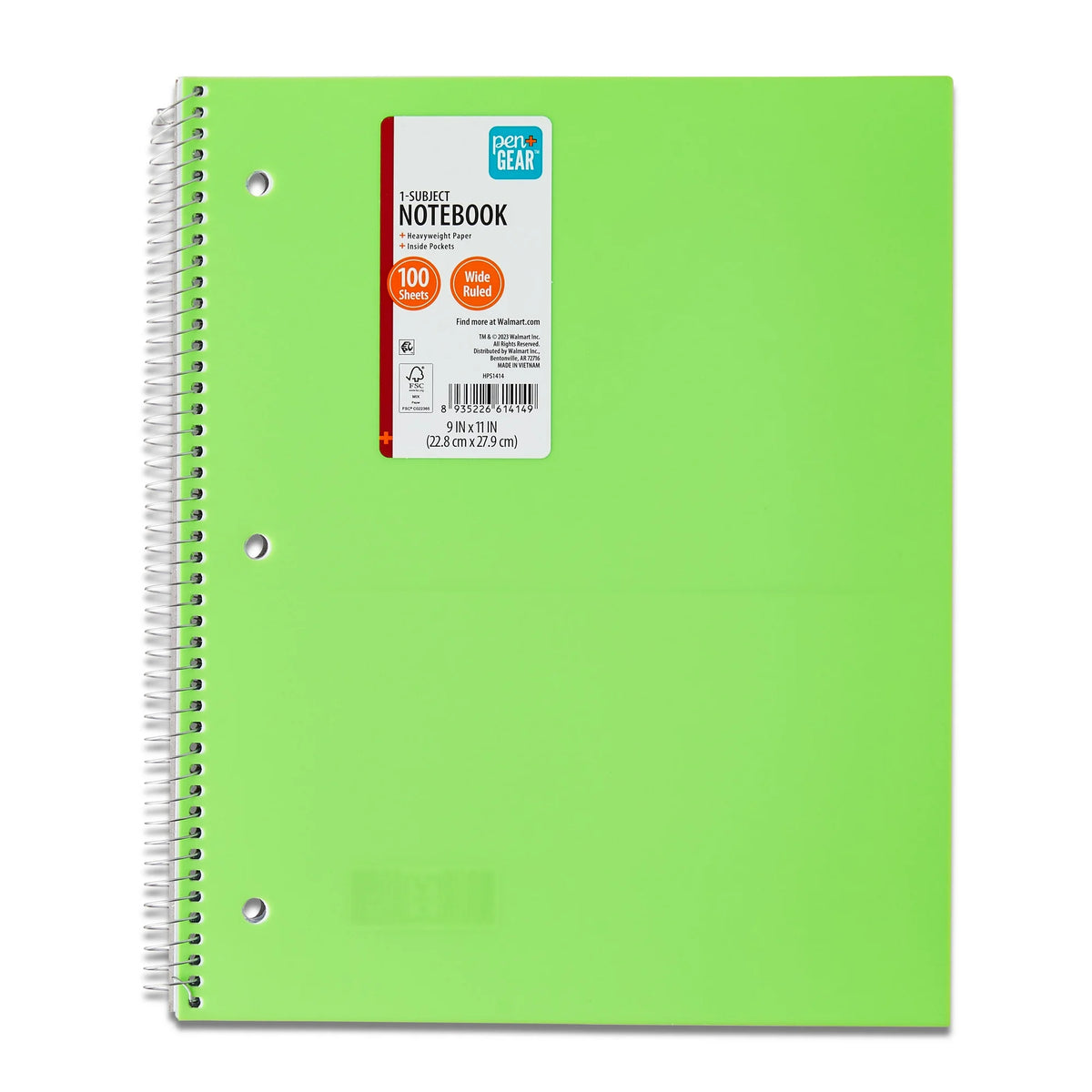 Wide Rule 1-Subject Notebook