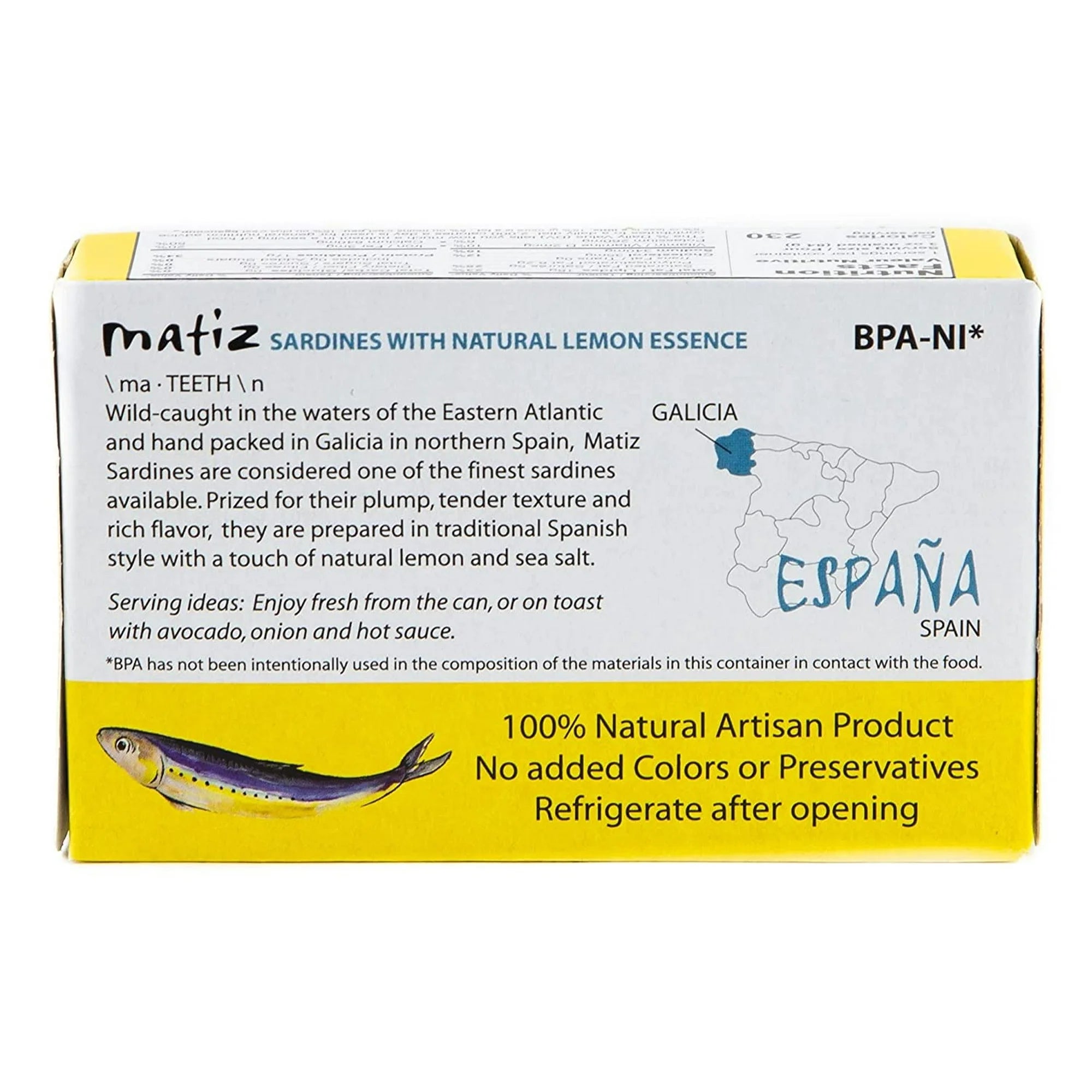 Matiz Wild Caught Sardines with Natural Lemon Essence, 4.2 Ounce