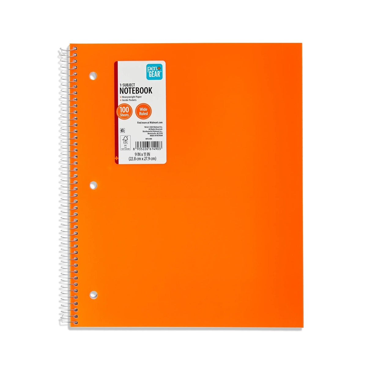 Wide Rule 1-Subject Notebook